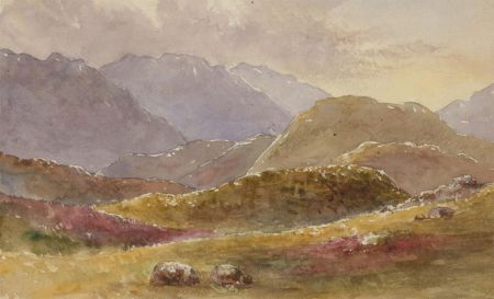 1883 Watercolour - Vibrant Landscape Scene