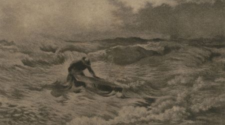 E.S. - Early 20th Century Charcoal Drawing, A Wrecker's Prize