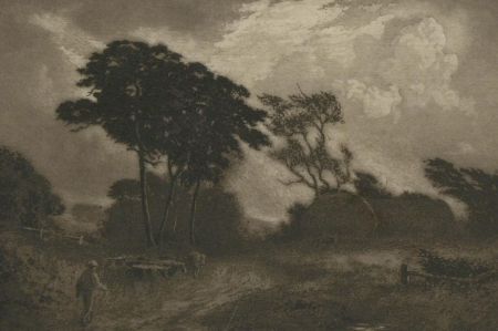 Joseph Kirkpatrick (1872-1936) - Early 20th Century Etching, Figure in Landscape