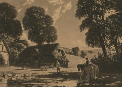 Joseph Kirkpatrick (1872-1936) - Early 20th Century Aquatint, The Farmyard