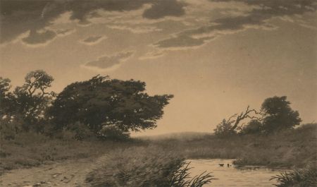 Joseph Kirkpatrick (1872-1936) - Early 20th Century Aquatint, Windswept Moore