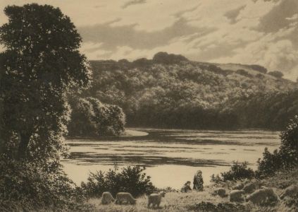 Joseph Kirkpatrick (1872-1936) - Early 20th Century Aquatint, Sheep by a River