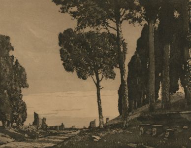 William Westley Manning RBA ROI ARE(1868-1954)-1931 Aquatint, Ancient Appian Way