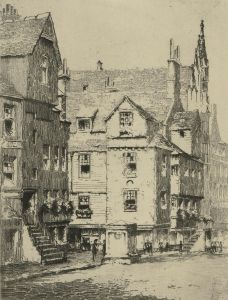 Edgar James Maybery RCamA (1887-1964)
- Early 20th C Etching, John Knox's House