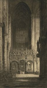 Andrew Fairbairn Affleck - Signed Early 20C Etching, Cathedral Interior