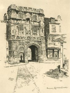 Joseph Pennell (1860-1926) - 1884 Etching, Gateway Canterbury Cathedral