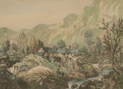 William Frederick Wells (1762-1836) - 1810 Etching, Cottage at Nebthit