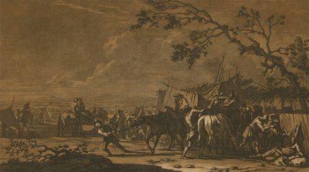 Christian Johann Rugendas (1708-1781) - 18th Century Mezzotint, Camp Scene