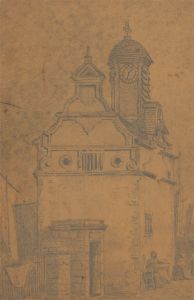 Van Weyenbergh Family Portfolio - A Pair of Graphite Drawings, Town Houses