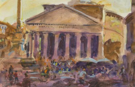 Ronald Olley (b.1923) - c. 2000 Mixed Media, Pantheon, Rome