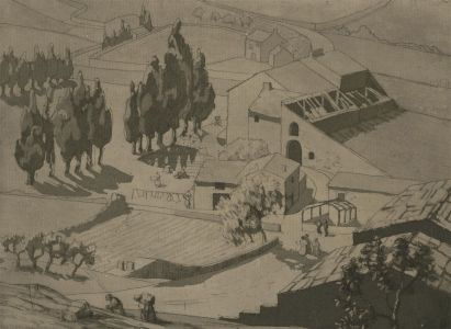 Mid 20th Century Etching - Les Baux