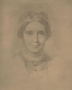 Mid 20th Century Graphite Drawing - Portrait of a Victorian Lady