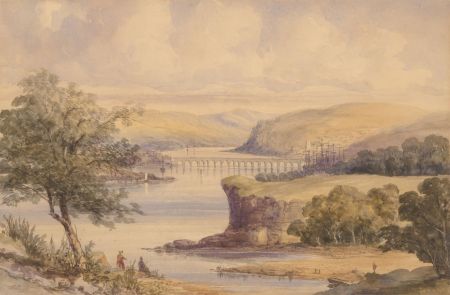 Attrib. William Callow (1812-1908) - Watercolour, Bideford Long Bridge