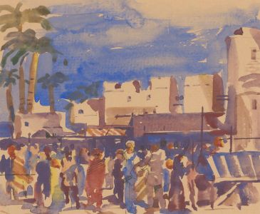 Clifford H. Thompson (1926-2017) - 20th Century Watercolour, Vibrant Street