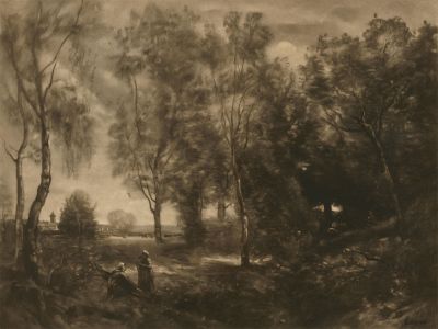 Henry Scott Bridgwater (1864-1946) - Signed 1929 Mezzotint, Landscape View