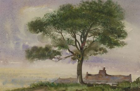 Orlando Greenwood RBA (1892-1989) - Early 20th Century Watercolour, Lone Tree