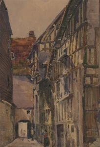 George Henry Downing RBA (1878-1940) - Watercolour, A Bit of Old Normandy