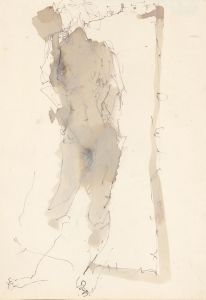 20th Century Pen and Ink Drawing - Standing Nude