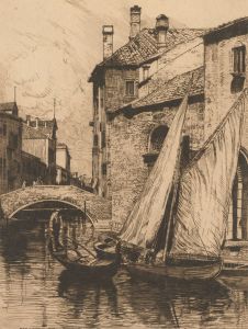 William Ralph E. Goodrich (1887-1956) - 1913 Etching, Italian Street Scene