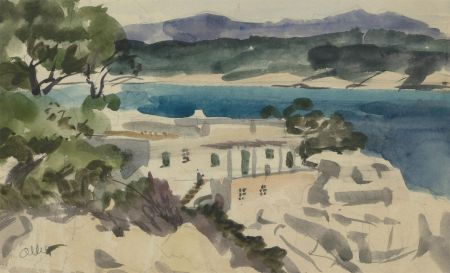 Ronald Olley (b.1923) - c. 2000 Watercolour, Majorca, Cala Fornells