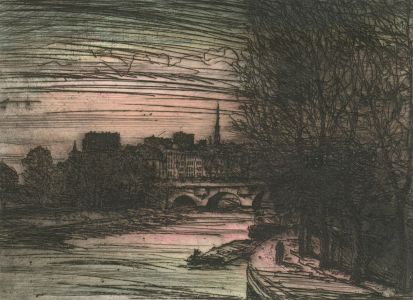 Ronald Olley (b.1923) - c. 2000 Etching, A Parisian Canal 