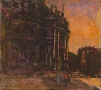 Ronald Olley (b.1923) - c. 2000 Etching, Santa Maria Della Salute at Sunset