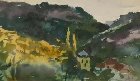 Ronald Olley (b.1923) - 20th Century Watercolour, Dordogne Landscape, France