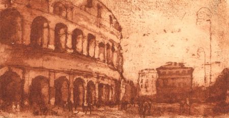Ronald Olley (b.1923) - c. 2000 Etching, The Colosseum, Rome