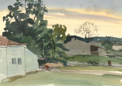 Ronald Olley (b.1923) - c. 2000 Watercolour, Garden Allotments