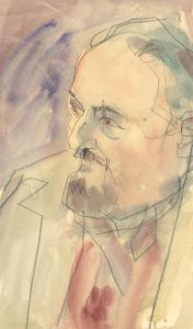 Ronald Olley (b.1923) - 20th Century Watercolour, Portrait of a Man