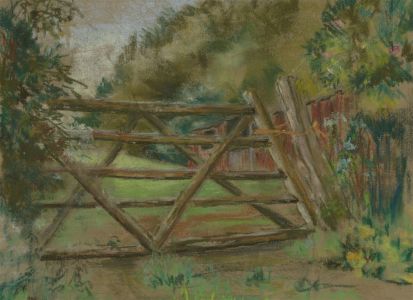 A.M. Johnson - 1982 Pastel, The Gate