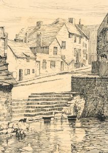 Early 20th Century Pen and Ink Drawing - The Millpond, Swanage