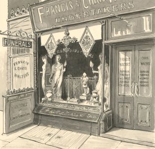 Early 20th Century Pen and Ink Drawing - Francis & Chris Walters Undertakers