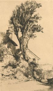 Katharine Powell - Mid 20th Century Etching, Shelley's Cottage, Lynmouth