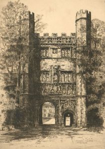 Late 19th Century Etching - Trinity College, Cambridge