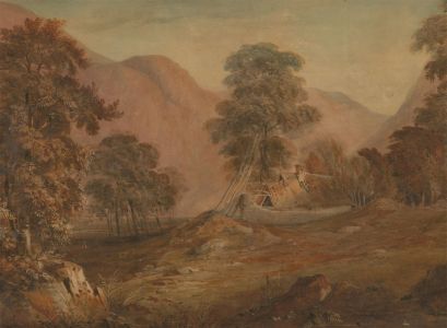 Late 19th Century Watercolour - Rural Cottage in a Valley