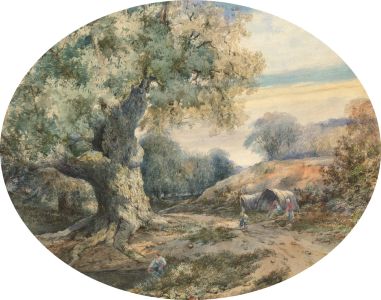 Fine Late 19th Century Watercolour - The Great Oak, Sherwood Forest