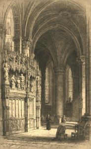 Charles Oliver Murray RE (1842-1923) - Etching, Chartres Cathedral Interior