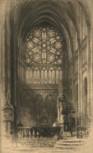 Charles Oliver Murray RE (1842-1923) - Etching, Chartres Cathedral Interior