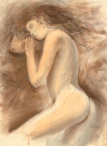 Mid 20th Century Pastel - Sleeping Nude