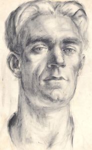 Christopher Alexander (1926-1982) - 1948 Shoe Polish Drawing, A Man