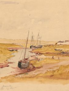 F.G.L - 1893 Watercolour, Braunton Beach