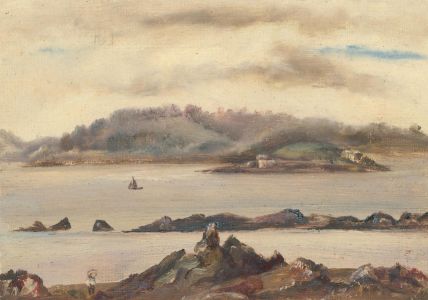 B.S.W - Miniature Late 19th Century Oil, Coastal Landscape