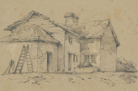 A pair of Early 20th Century Graphite Drawings - Stone Cottages