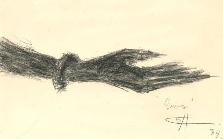 D.H. - 1974 Charcoal Drawing, Giving