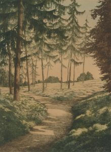 Alice Barnwell (1910-1980) - Signed Early 20th Century Etching, The Pine Woods