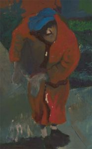 John Cherrington (1931-2015) - 20th Century Oil, Old Woman in Red