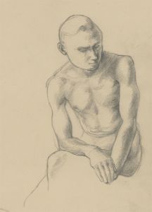 Alison Eves - Pair of Mid 20 Century Graphite Drawings - Male Nudes