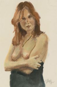 Ronald Olley (b.1923) - c. 2000 Watercolour, Standing Female Nude