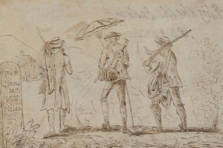 Hannah L. Allen - Original 1842 Pen and Ink Drawing, From Gloucester VIII Miles